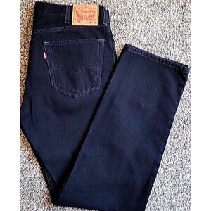 Levis 505 Jeans Mens Size 38x34 Relaxed Straight Fit 100% Cotton BLACK Denim